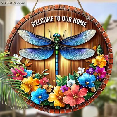 Décoration de jardin, panneaux décoratifs en bois à suspendre, motifs libellule, produits graphiques 2D, cadeaux de pendaison de crémaillère pour amis