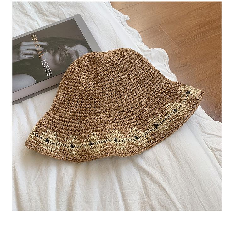 

Style Versatile Hat Straw Woven Exquisite Flowers Womens Hatscaps Sunshade хакі