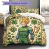 Dragon Ball Mural Pattern Bedding Quilt Set Quilt Cover Pillowcase Home Decoration Birthday Gift (1 * Duvet Cover + 2 * Pillowcase, Without Core)