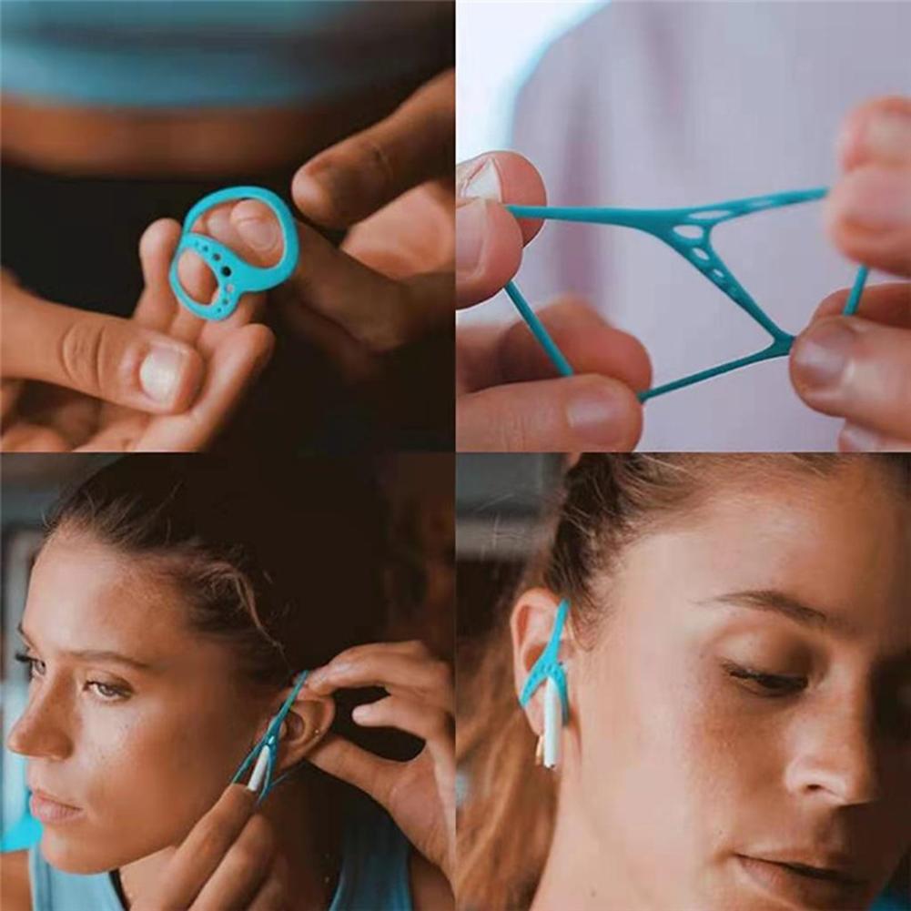 1-4 Pair Silicone Earphones Holder Portable Anti-Slip Silicone Earplug Hook Anti-Drop Secure Ear Earplug Solid Protector Tools