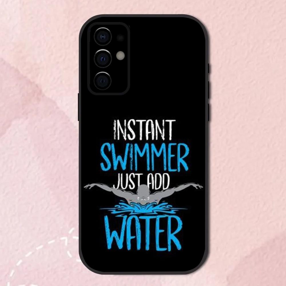 

Swimming COOL Phone Case For Samsung S24,S21,S22,S23,S30,Ultra,S20,Plus,Fe,Lite,Note,10,9,5G Black Soft Shell Samsung S10e