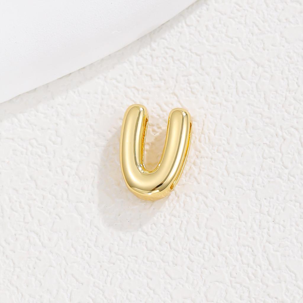 Delicate Chunky Balloon Bubble DIY Initial Letter Pendant Necklace for Women Men Stainless Steel Gold Plated Necklaces