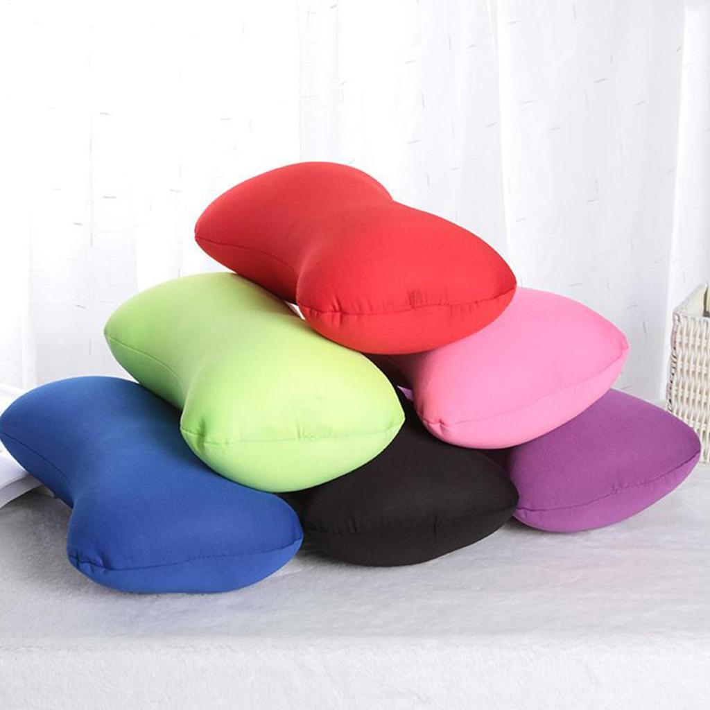 Microbead Neck Pillow Cervical Pillow Portable Support Headrest Cushion for Camping Road Trip Traveling Airplane Car Bed Flight