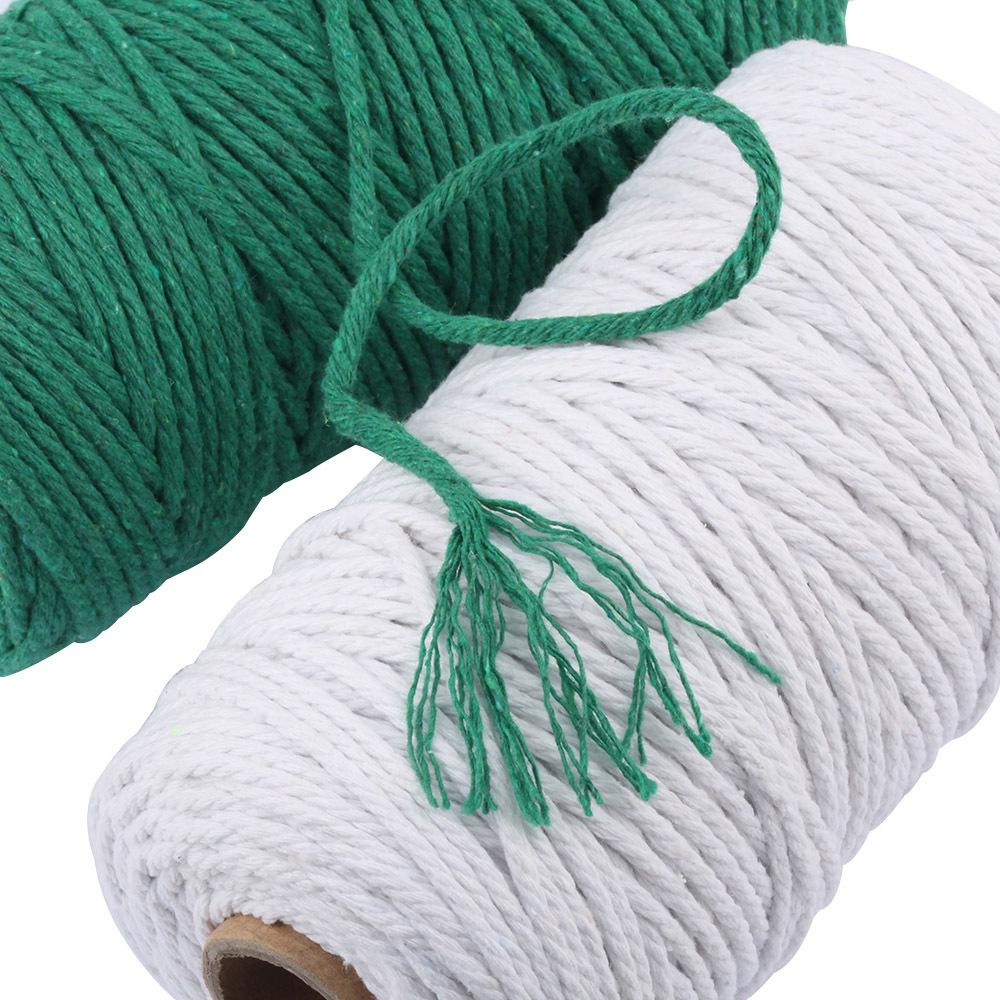 3mm Single-Color Cotton Rope for DIY Weaving - 2mm Thick Tapestry and Binding Thread