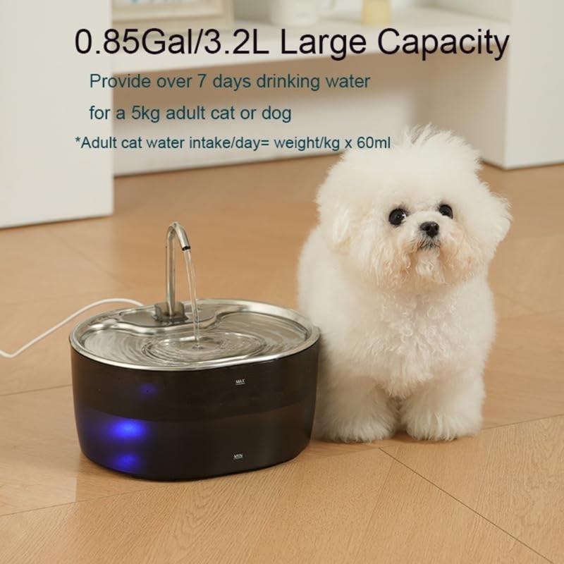 High Capacity SelfCleaning Cats Water Dispenser With Stainless Steel Spouts For Continuous Freshed Water Flows Low Noise