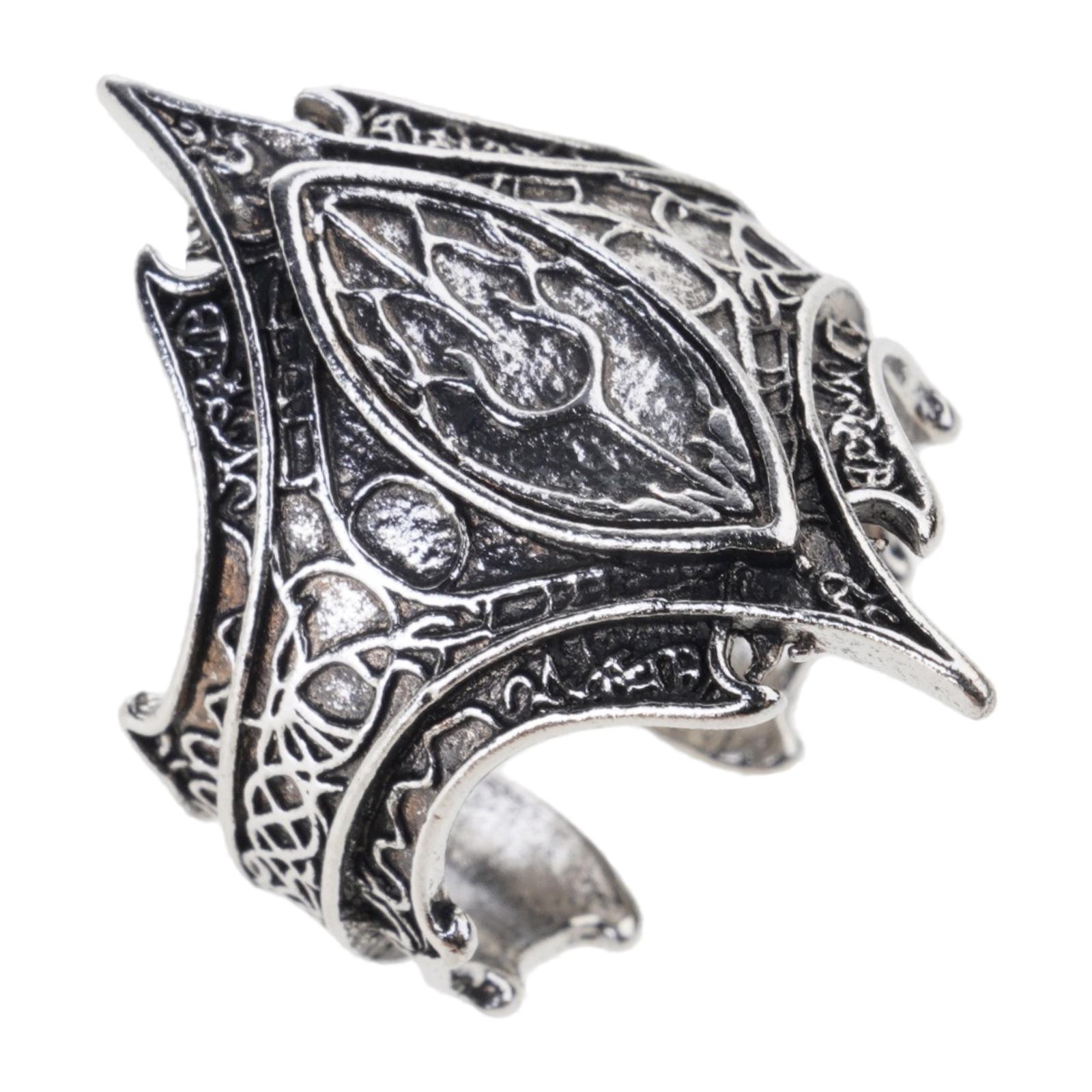

Mysterious Gothic Adjustable Ring Open Design Alloy Metal Jewelry Edgy Style Gift For Her Him чёрный