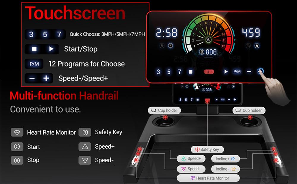 ROBORE L20 Treadmill with 15% Adjustable Incline