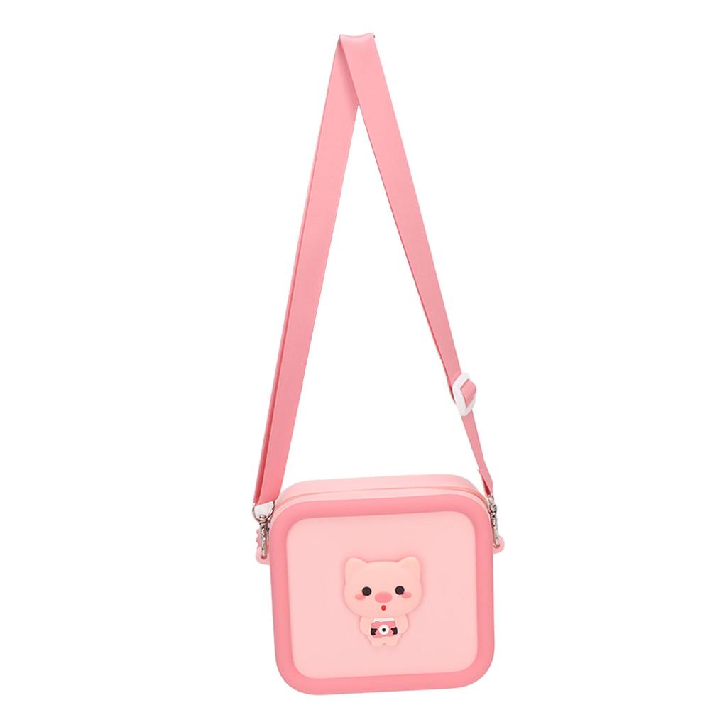 Silicone Kids Camera Bag Cute Cartoon Animal Decoration Shockproof Waterproof Large Capacity Kids Camera Carrying Case
