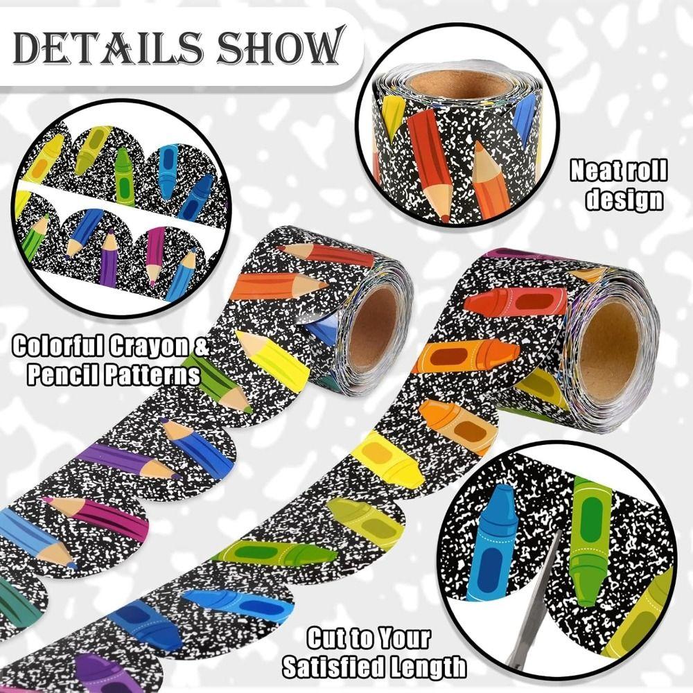 10m/roll Decorative Sticker Roll Self Adhesive Chalkboard Border Trim Craft Display