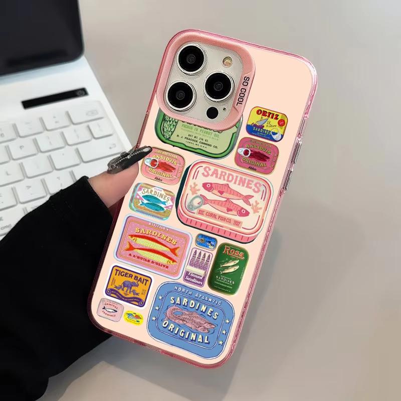 Sardines Fish Art Pattern Phone Case For Samsung Galaxy S26 S25 Ultra S24 S23 FE S22 S21 Plus A56 A55 A54 A35 Hard Matte Cover
