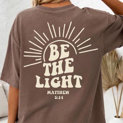 Be The Light T-shirt | Christian Scripture Matthew 5:14 Sunburst | Christian Oversized Comfort Colors