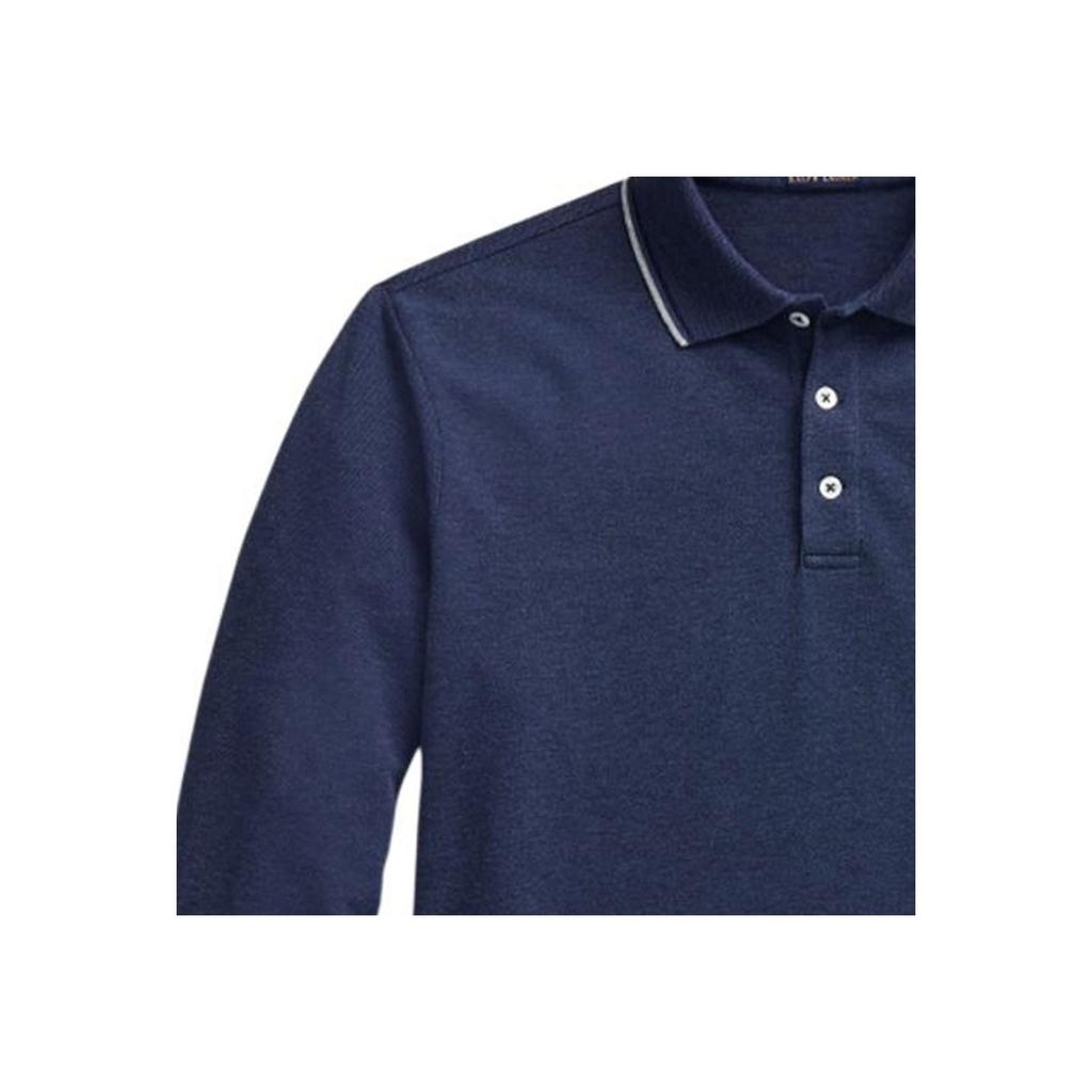 Polo Ralph Lauren Solid Color Small Pony Logo Embroidered Polo Shirt Long Sleeve Men tops Navy-Blue MNPOKNI16821634-410