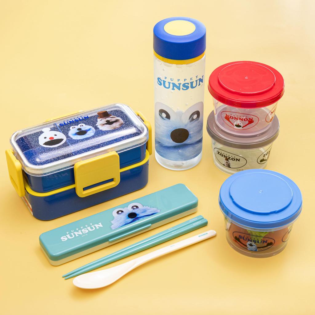 Skater Puppet Sunsun 600ml Soft Bento Box with Domed Two Made In Japan PFLW4-A, Lid, Tiers,