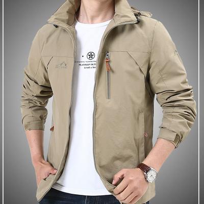 Autumn Outdoor Men Cargo Jacket Hooded Windbreaker Coat Hiking Camping Fishing Tactical Male Clothing Breathable Bomber Jackets