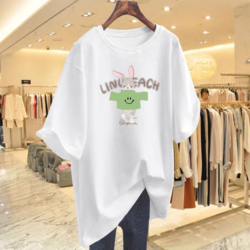

Loose casual cotton short-sleeved t-shirt women s summer S