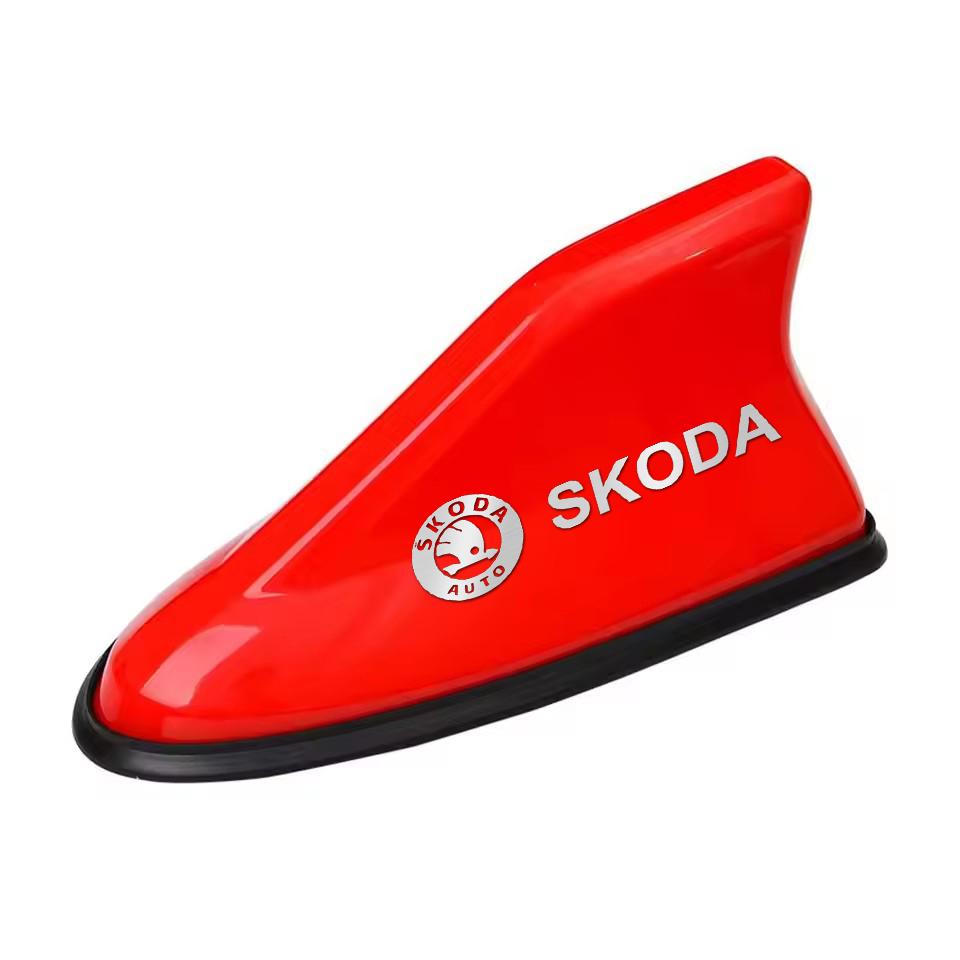 XOWS7 For Skoda Octavia Kodiaq Fabia Rapid 3 Karoq Superb VRS Universal Car Logo Roof Shark Shape Fin Antenna Radio Signal Aerial