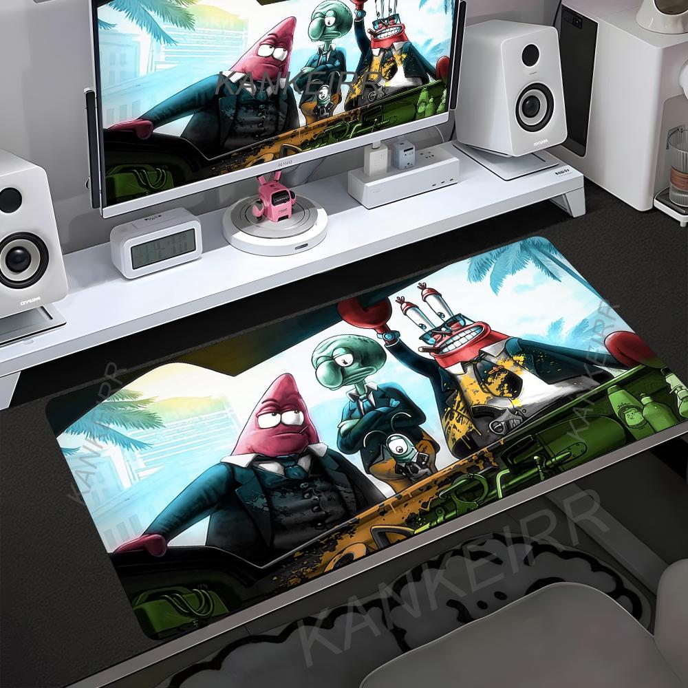 New Premium SpongeBob SquarePants Mouse Mat Patrick Star Cartoon Girl Desk Mat Office Computer Keyboard Mat Non-slip Table Mat