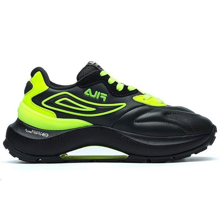 New FILA Flusso Icona Low Top Casual Shoes Women's Black Green F12W213113FUS