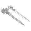 2 Pcs Letter Opener Silvery Vintage Style Decorative Practical Portable Zinc Alloy Envelope Letter Knife for Office