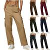 Dámské trendy neformální streetwear Baggy cargo kalhoty s kapsami široké nohavice volné overaly dlouhé kalhoty