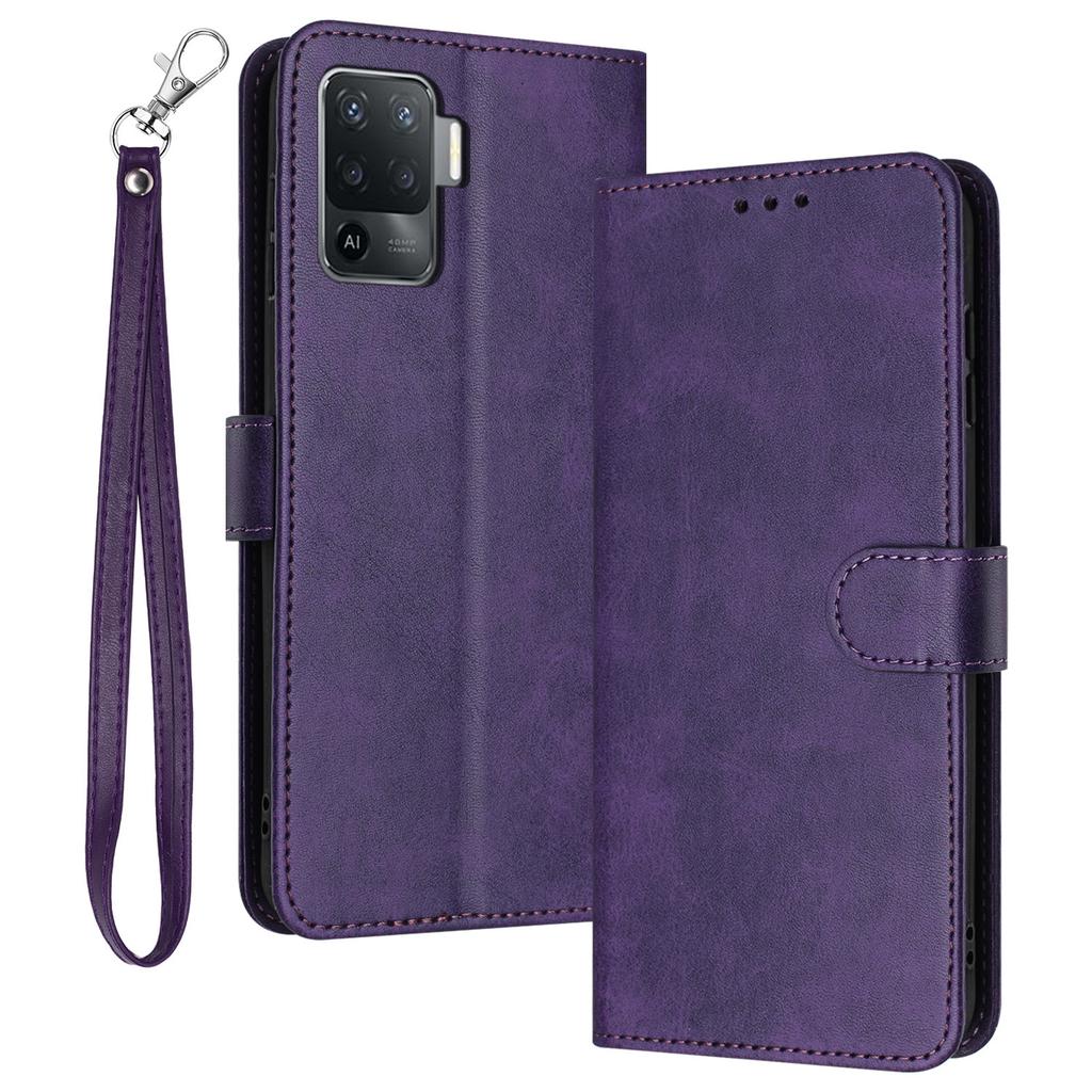 For Oppo F19 Pro/F19 Pro+ 5G/A94 5G/A94/Reno5 Lite/A95 5G/Reno6 Z/Reno5 Z/Reno5 F Case Leather Phone Wallet Cover