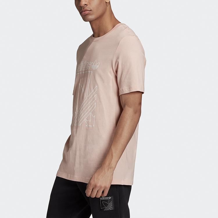 Adidas Originals Sprt 3-Stripes Tee Logo Print Sports Short Sleeve T-Shirt Men Tops Pink GD5835