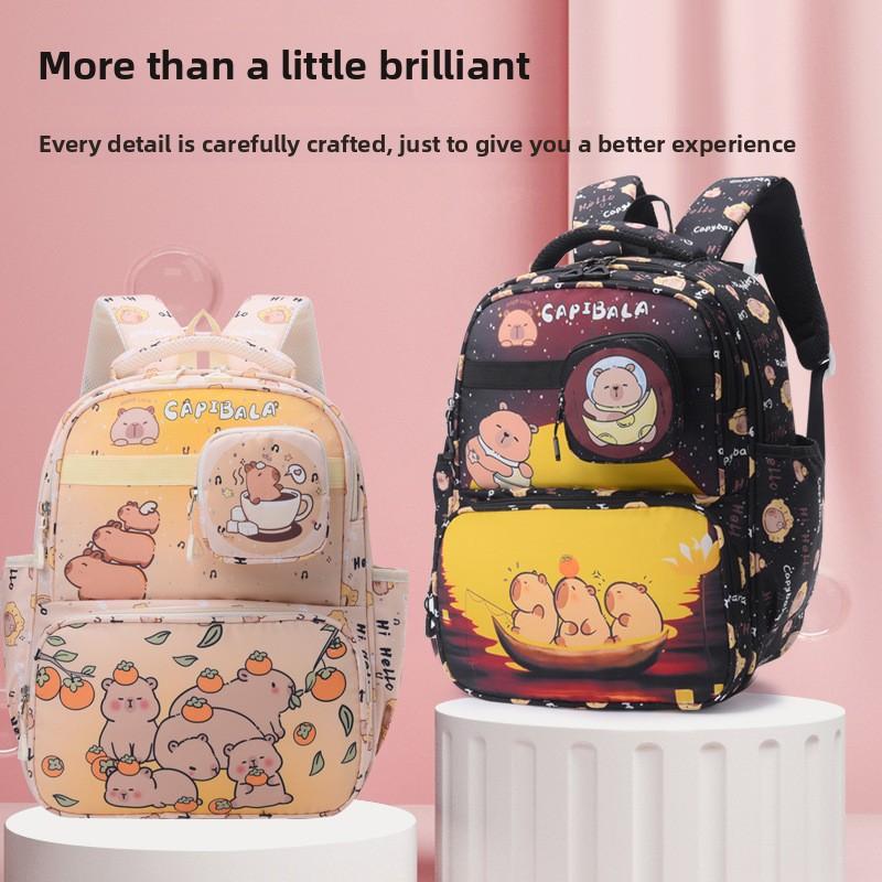 Child Capybara Cartoon Backpack Large Capacity Breathable Anti Splashing Water