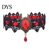 Damen Choker Gothic Vintage Geflochten Ästhetisch mit Strassstein Kleid Schlüsselbein Halskette Up Geschenk Damen Punk Spitze Nähte Trendiger Schmuck