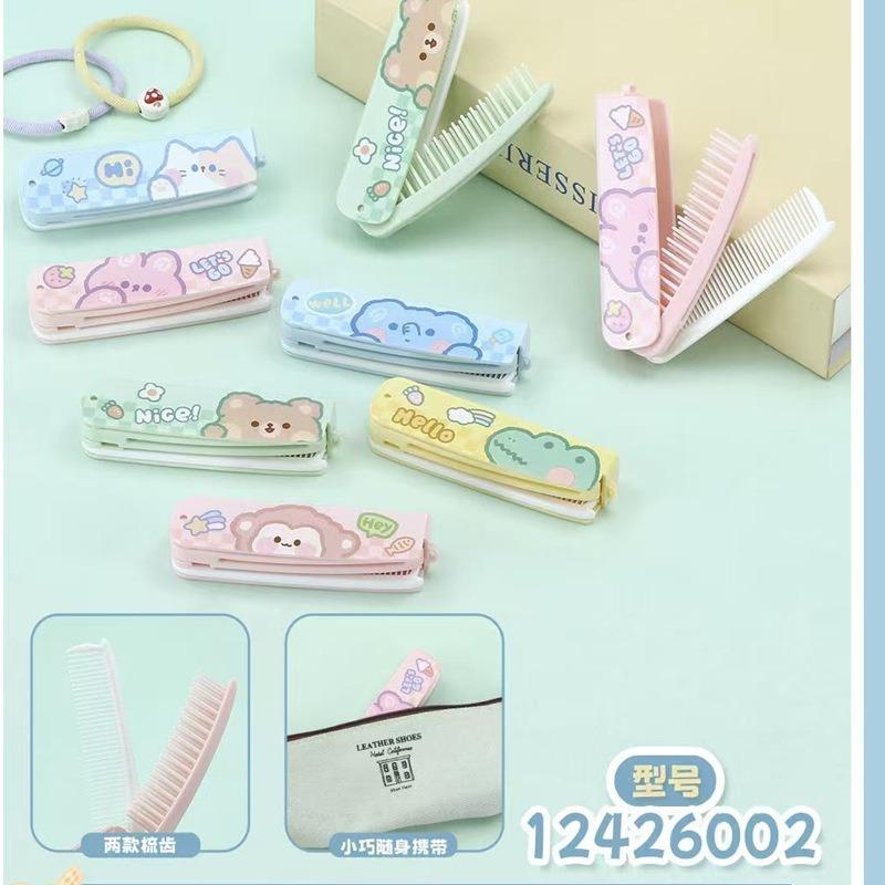 Creative Simple Solid Color Folding Mini Portable Hair Comb For Students