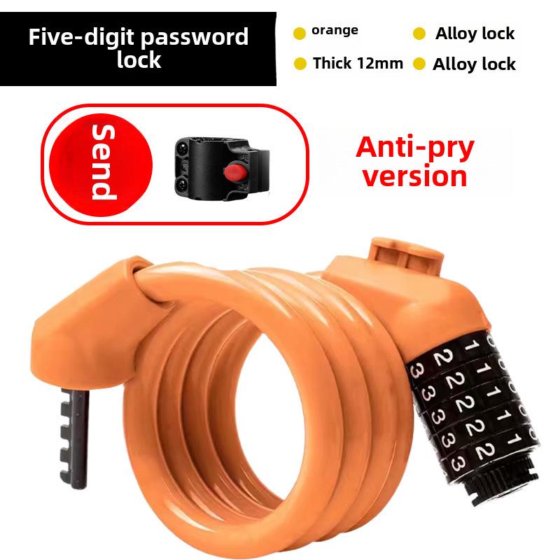 Přenosný zámek s heslem proti krádeži pro kola a elektromobily - silné ocelové lano