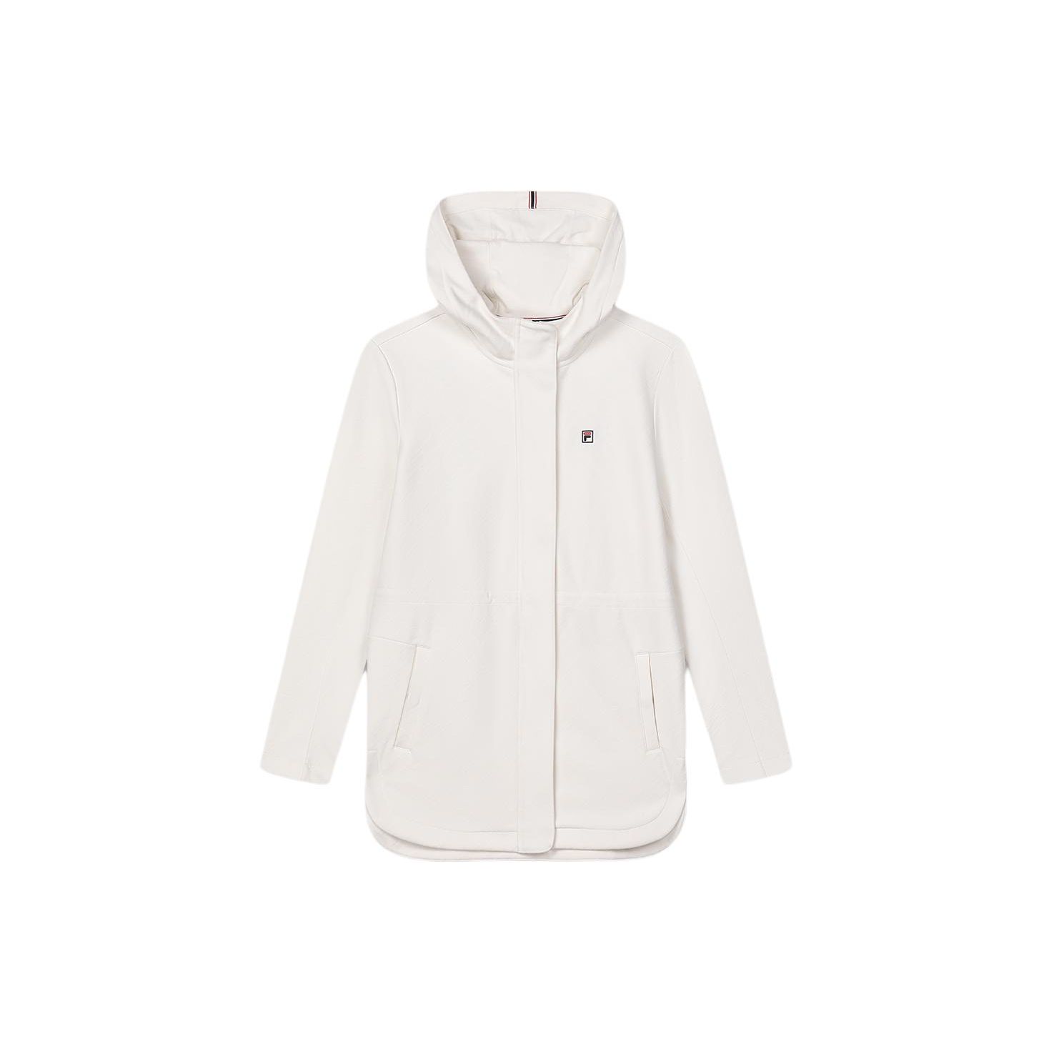 

FILA однотонная повседневная трикотажная куртка с капюшоном женские куртки Steam-White F11W411506F-IV L