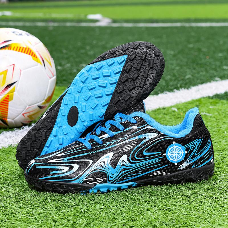 Children's Football Shoes Velcro Broken Nails Medium and Large Children's Men's Women's Long Nails Lightweight Shock Absorption Grass Training Shoes