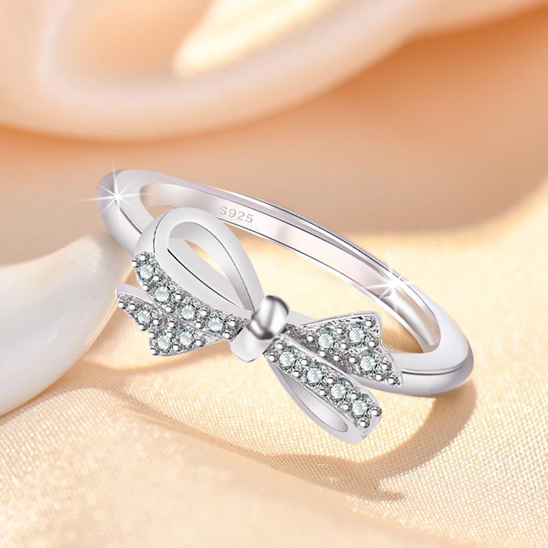 Original 925 Silver Ring High Quality Adjustable Opening AAA Zircon For Women Wedding Fine Fashion Jewelry Gift