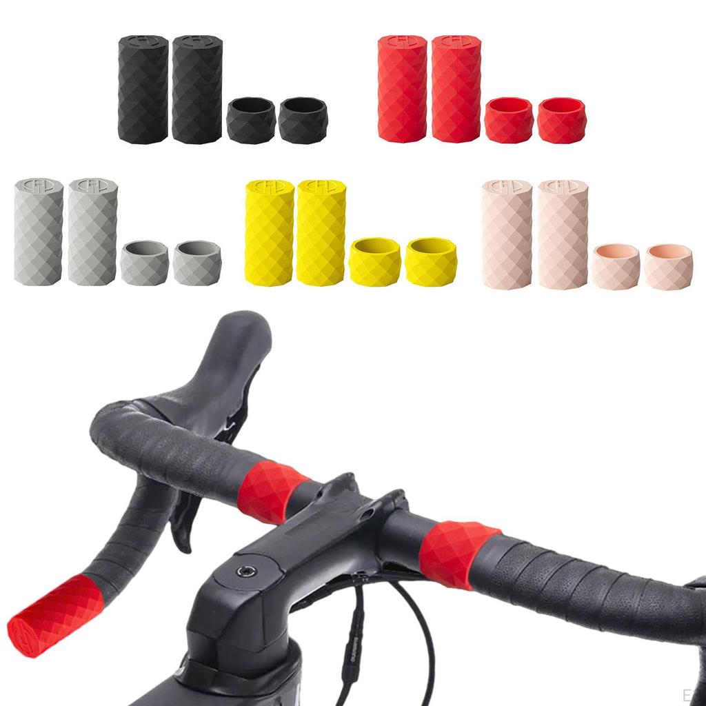 4 Pieces Bicycle Handlebar Tapes, Sleeve, Grips, Strap Plug Cover