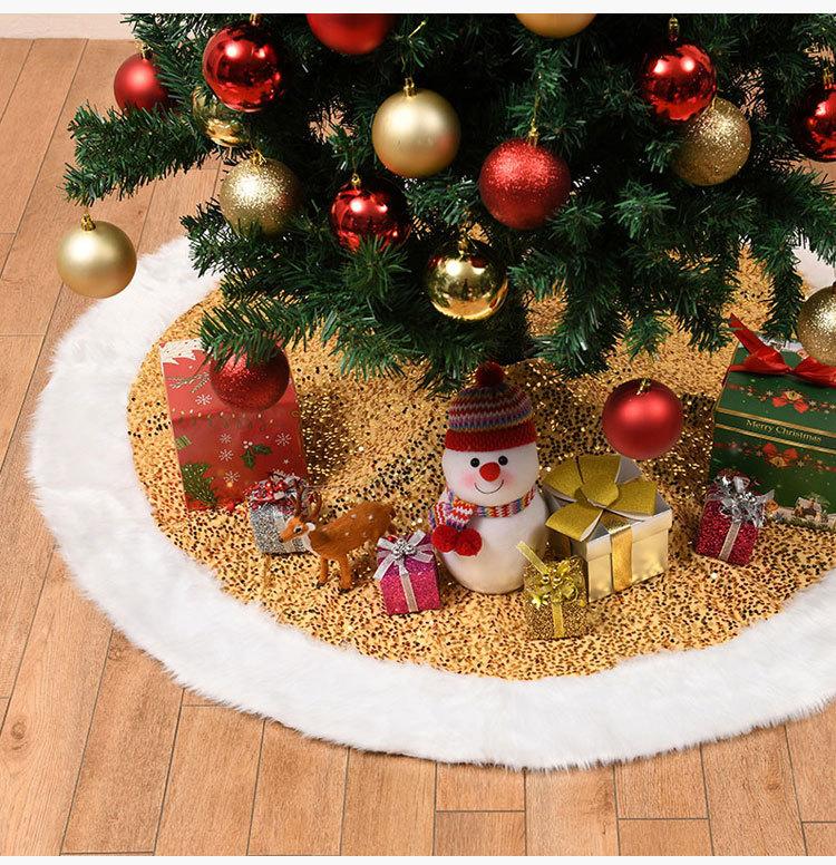 Christmas Tree Dress Plush Sequin Cloth Christmas Tree Apron Decorated Christmas Tree Dress