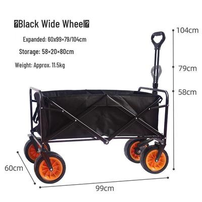 JINGRUIXIANG Portable Folding Camping Wagon with Storage Basket