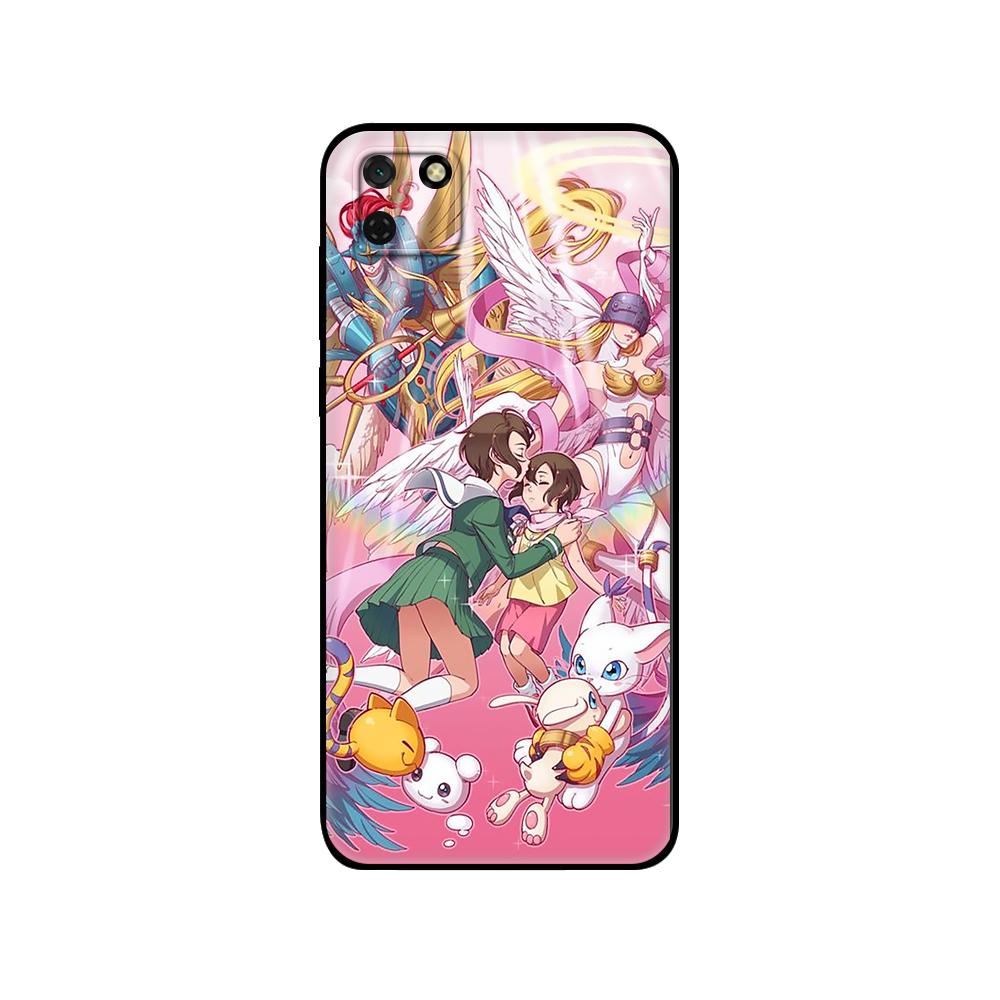Schwarze TPU-Hülle für Huawei Y9S Y6S Y8S Y5P Y7P Y8P Hülle für Huawei Y5 lite Prime 2018 Y6 2019 Cover Japanisches Anime Digimon