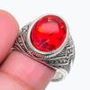 Natural Garnet Gemstone Handmade 925 Sterling Silver Jewelry Ring Size 7.5 RR-260