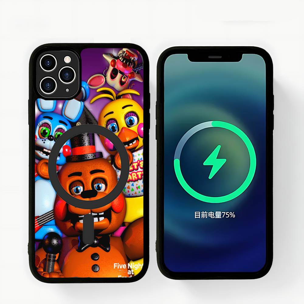 Amine Fnaf Five-nights-At-Freddys Magnetic Matte Phone Case For IPhone 16 17 15 14 13 12 11 For Magsafe Wireless Charge Cover