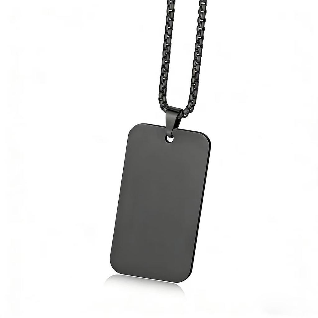 Custom Rectangle Shape Tage Pendant Custom Photo Necklace For Men Hiphop Stainless Steel Personalized Picture Choker