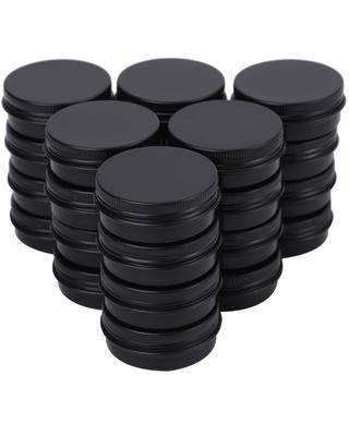 Aluminum Can Case Cream Jar Cosmetic Container Small Portion Black 24-Pack (10ml)