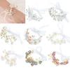 Party Decor Lace-up Hand Flower Bridal Prom Accessories Bride Wrist Flower Bridesmaid Bracelet Flower Bracelet Hand Flowers