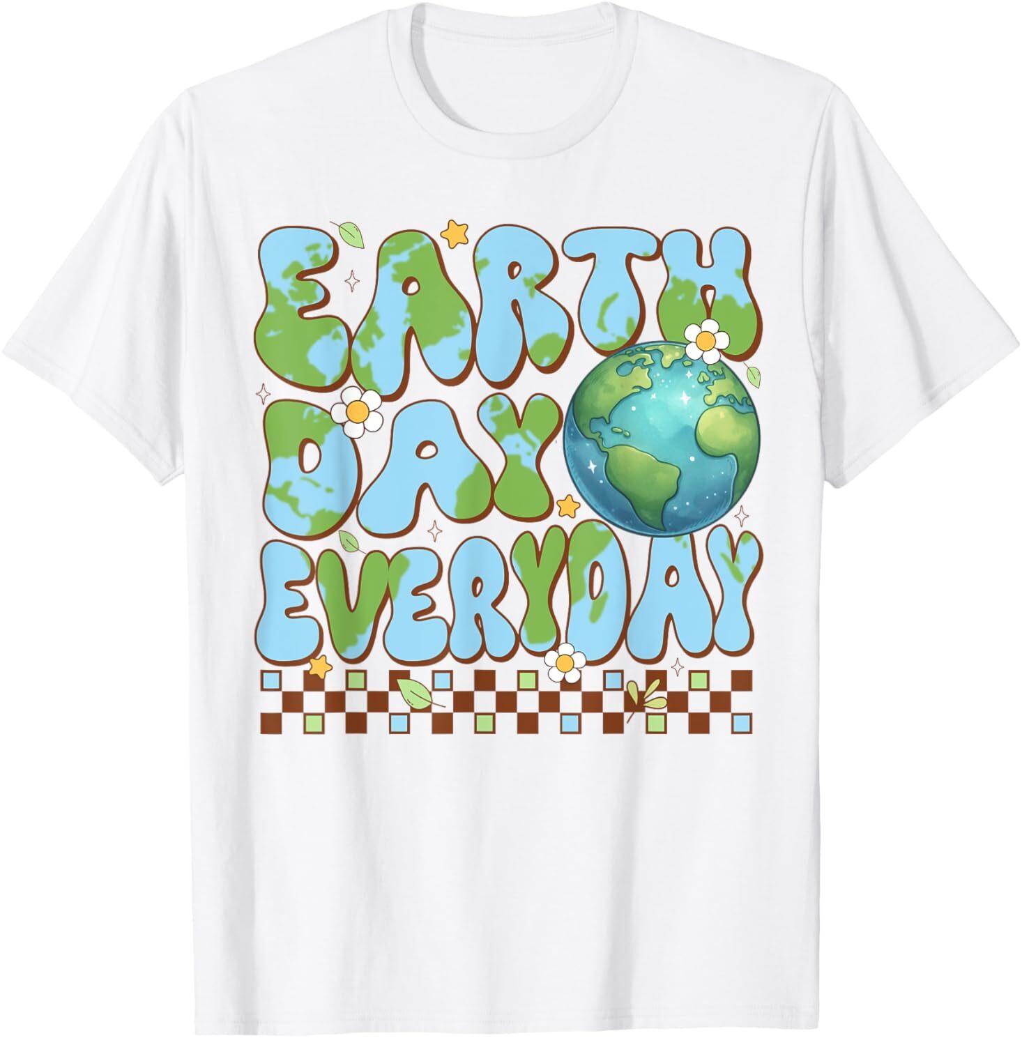 Groovy Earth Day 2025 Everyday For Teacher Men Women Kids T-Shirt M