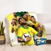1pc Brazilian Footballer Victory Flannel Blanket,Ultra Soft Warm Plush Throw for Home Bedroom Bed Sofa Cover Office Travel Picnic. MT071029