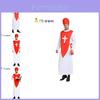 Halloween Themed Party Costume For Men Featuring Creepy Red Cross Priest Design