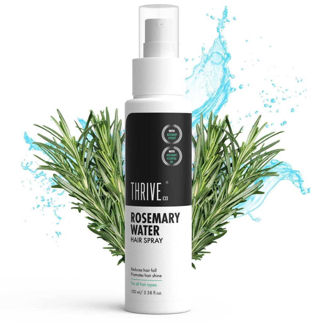 ThriveCo Rosmarinwasser Haarspray | 100% natürlicher Rosmarinextrakt, Reiswasser & Hyaluronsäure | Für Haarwachstum & Haarausfallkontrolle | Verleiht Glanz