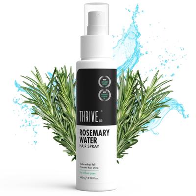 ThriveCo Rosemary Water Hair Spray | 100% Natural Rosemary Extract, Rice Water & Hyaluronic Acid | For Hair Growth & Hair Fall Control | Adds Shine