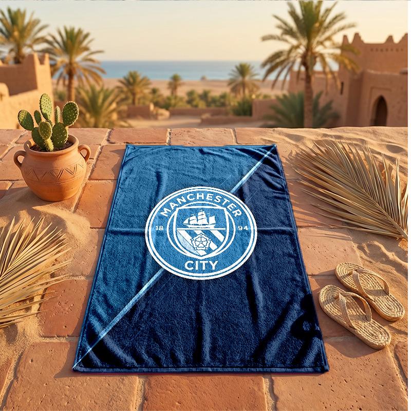 Asciugamano da Spiaggia Tema Manchester City Morbido Asciugatura Rapida?Asciugamano Asciutto Per Vacanze Estive Al Mare Nuoto