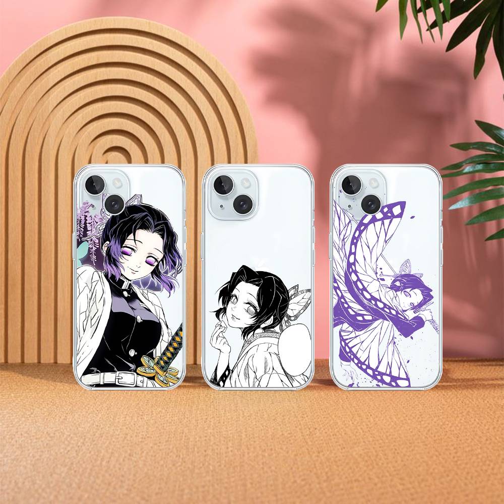 Cute S-Shinobu K-Kochos Phone Case For Iphone17 16 15 11 13 14 Pro Max 7 8 Plus X Xr Xs Max Se2020 12mini Transparent Cov