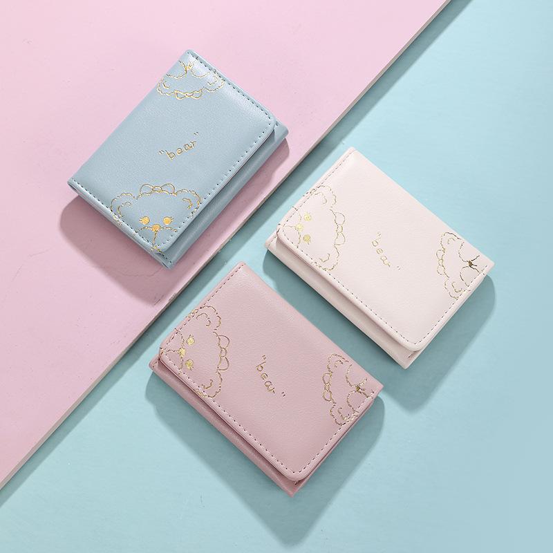 Retro Mały Damski Składany Portfel - Styl Europejski i Amerykański, Prosty Literacki Trzyczęściowy Etui na Karty